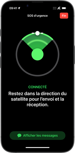 Dmonstration de la fonctionnalit SOS d'urgence par satellite sur un iPhone 16e