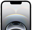 iPhone 16e, design tout cran, Dynamic Island centr vers le haut, contour fin de l'cran de couleur noire