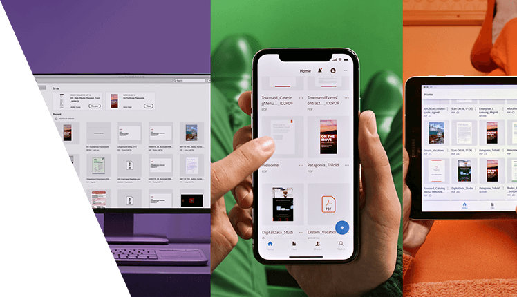 Pc de bureau, smartphone et tablette en utilisation