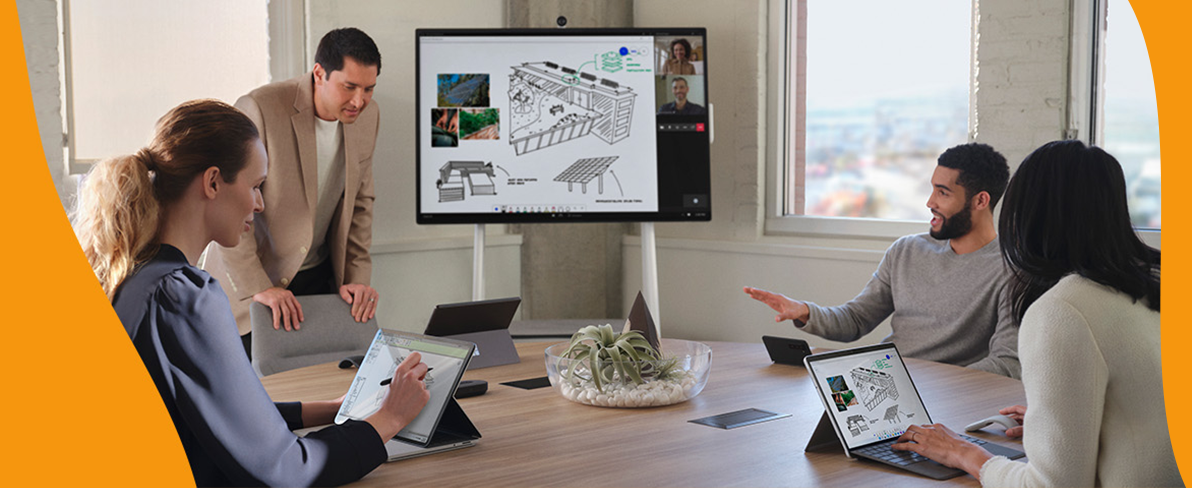 Employ�s utilisant des appareils microsoft surface en r�union